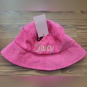 NWT Juicy Couture Y2K Pink Terry Cloth Bucket Hat